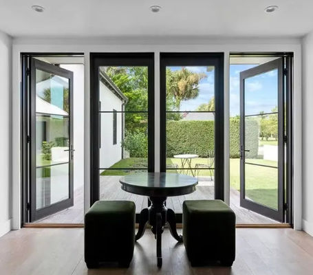 কাস্টম কালো তাপ নিরোধক গ্লাস সুইং ডোর সঙ্গে পাউডার লেপ অ্যালুমিনিয়াম খাদ