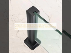 টেম্পারড গ্লাস রেলিং স্টেইনলেস স্টিল অ্যালুমিনিয়াম খাদ ফ্রেমহীন গ্লাস ব্যালস্ট্রেড গার্ড বারান্দা সিঁড়ি রেলিং পোস্ট